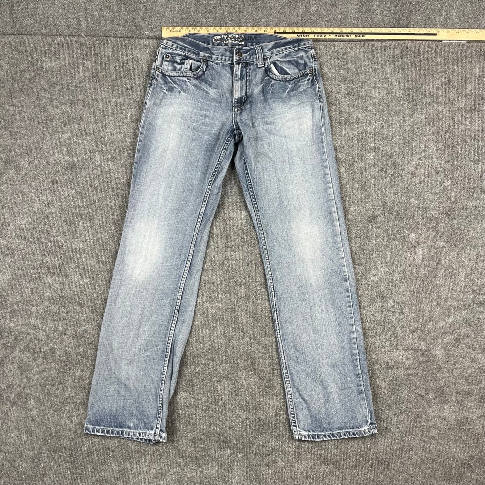 Route 66 Jeans Mens Size 32x34 Blue Slim Straight Light Wash Denim Casual
